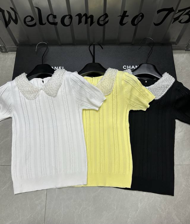 New Arrival Style No.: 27578# #Niu Pearl Collar Short-Sleeve Shirt Actual Photo