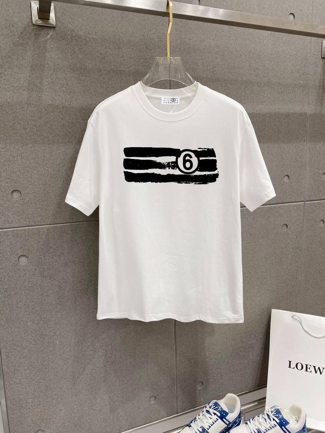 Magila.. Mm6 New Letter Print Double-Layered Heavy-Duty Short-Sleeve T-Shirt. Th