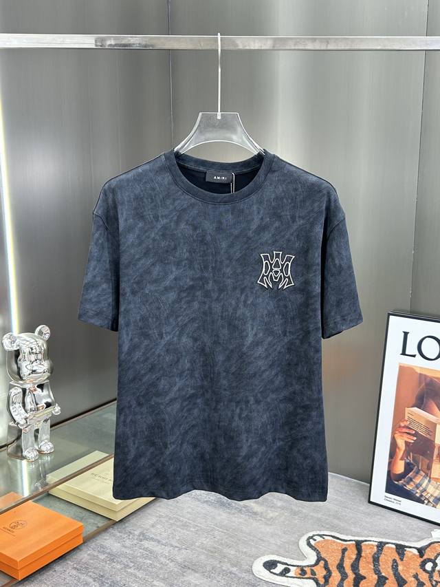 Amiri 2025 Fall/Winter New Arrival Round Neck Base Layer T-Shirt, Featuring A Th