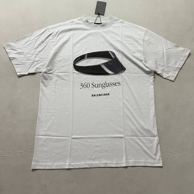 Balenciaga 3D Printed Letter Round-Neck Short-Sleeve