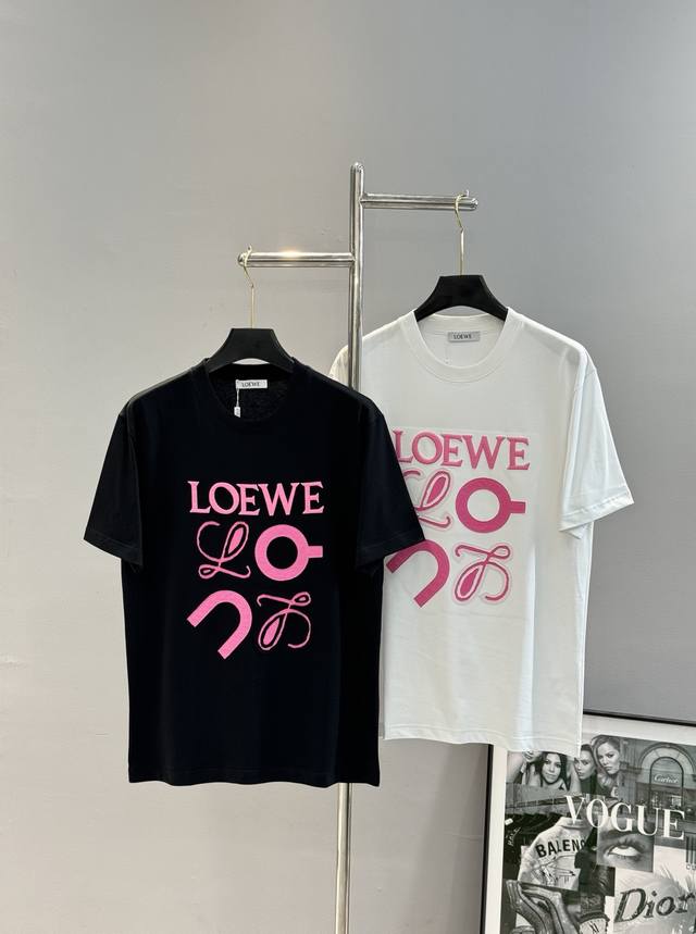 Loew*Ruiwei Classic T-Shirt. 25S New Arrival, Unisex Design! Bold Pink Embroider