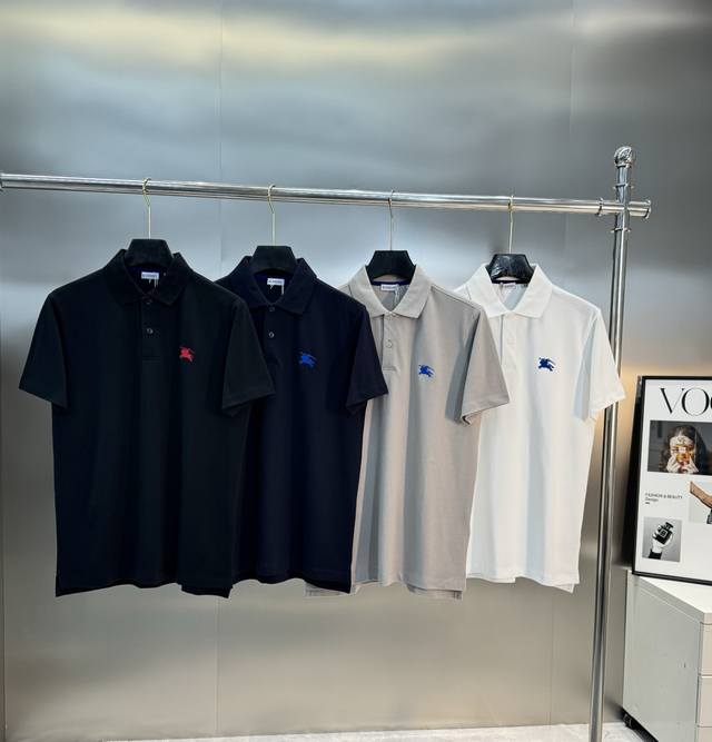 Bbr Burberry Classic Warhorse Series Polo Shirt!Embroidered Design Short-Sleeve