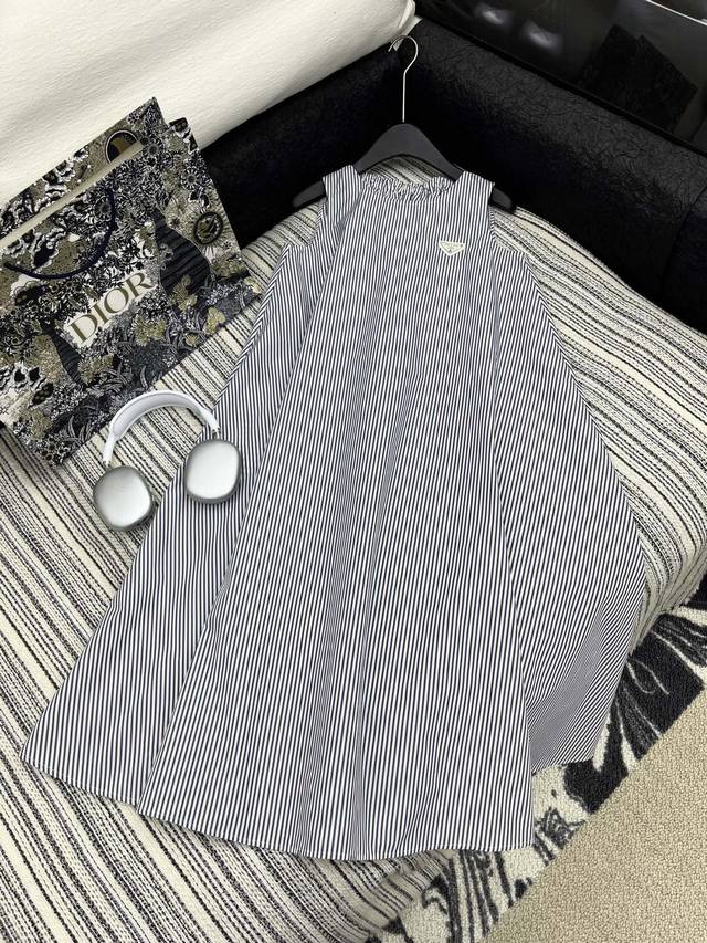 Best-Selling In Stock Original Quality Prad*|2025 New Color-Woven Striped Shirt