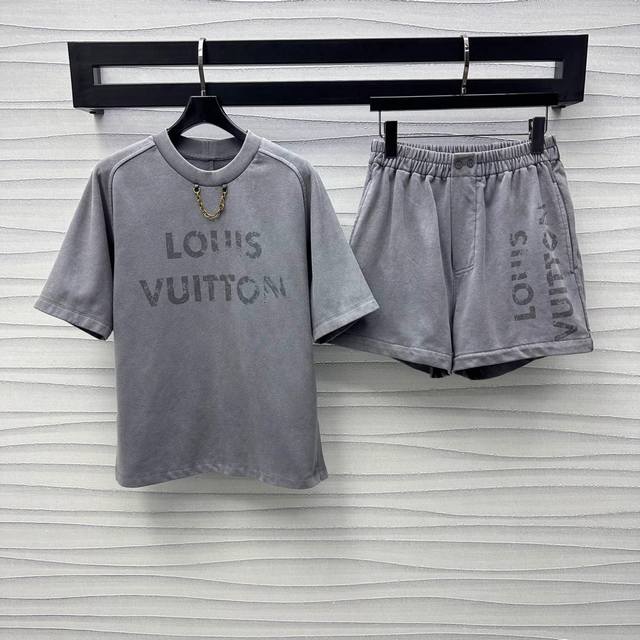 Louis Vuitto*2025 New Arrival Printed Top And Shorts Set Custom Yb Imported 100%