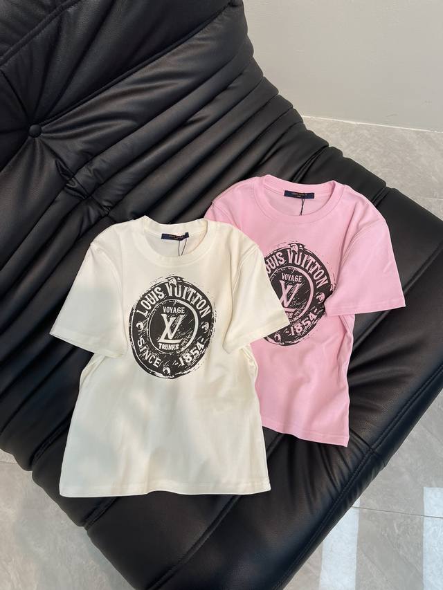 Lv*25 Spring/Summer New Arrival Stretch Digital Print Short-Sleeve T-Shirt. Impo