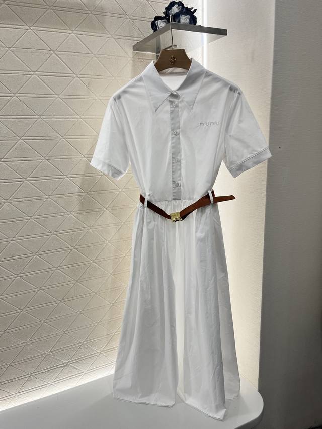 Miumi*2025 New Arrival Lace Belt Dress Custom Yb Diagonal Weave 100% Cotton Mate