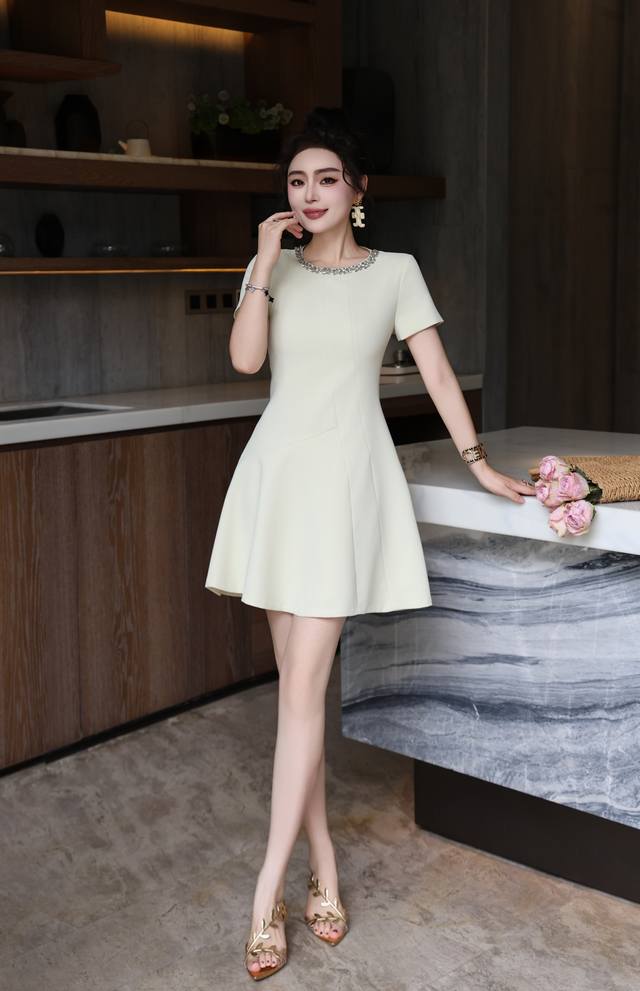 Dress Original Design, French Retro High-End Dior-Inspired Style, Chanel-Inspire