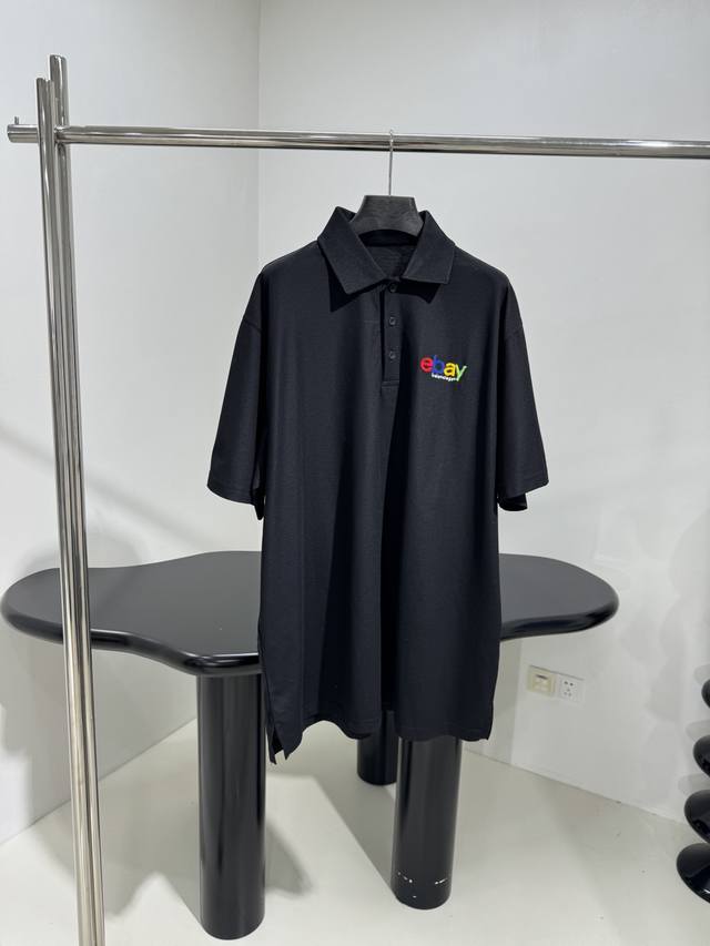 Collaboration With Ebay New Arrival Pearl Cotton Polo T-Shirt Made From Black Pe