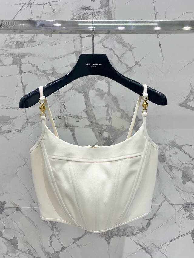Versace Barocco Metal Wool Strapless Top Wool Texture Custom Metal Sml