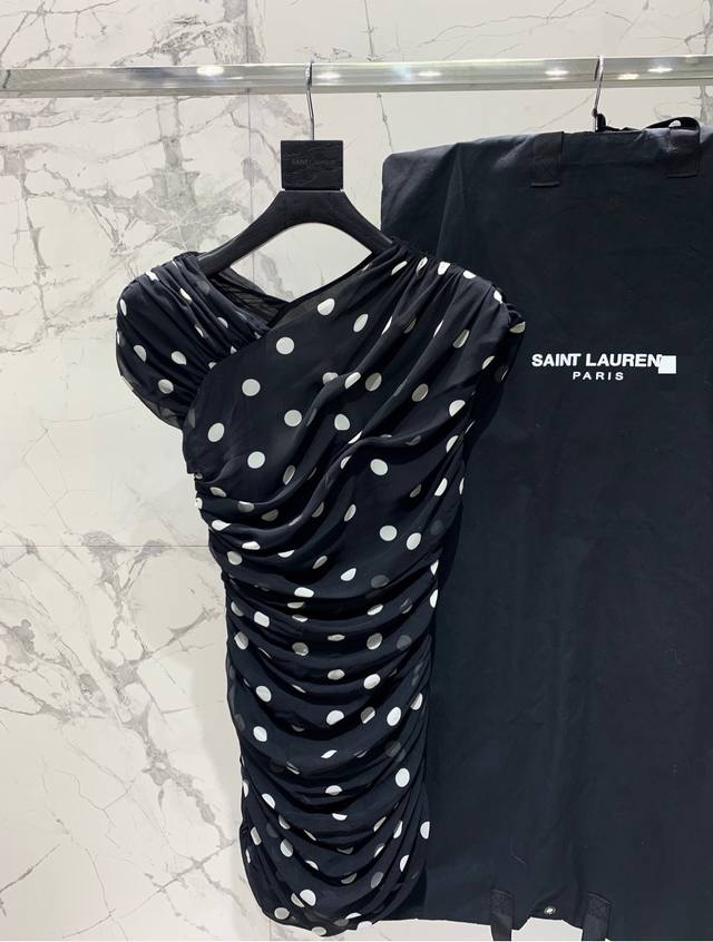 Holy Family Polka Dot Pleated Dress Evening Gown Handmade Pleated Series Summer