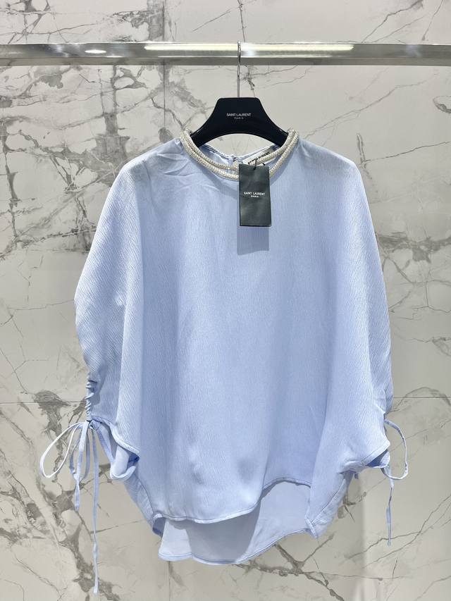 2025 Ss New Arrival Diamond-Embellished Bat-Sleeve Two-Piece Top Korean Imported