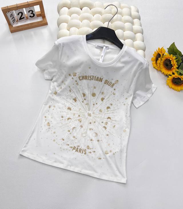 Dior New Dior New Nebula Series Embroidered Short-Sleeve T-Shirt, It's Like Wear
