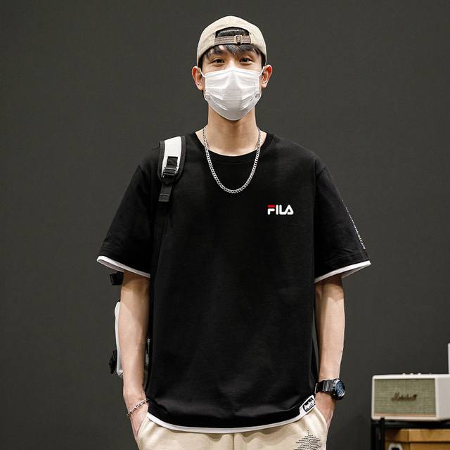 New Arrival Fila Limited Edition Printed Short-Sleeve T-Shirt, Unisex, Trending