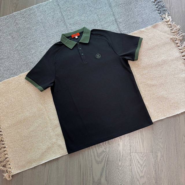 Herm S Logo Embroidered Short-Sleeve Polo Shirt. Reference Size: 178 Cm, 175 Lbs