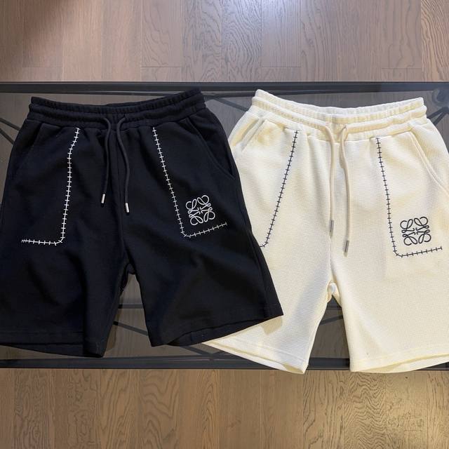 Loewe 2025 Summer New Arrival Classic Letter Embroidered Shorts Casual Five-Pock