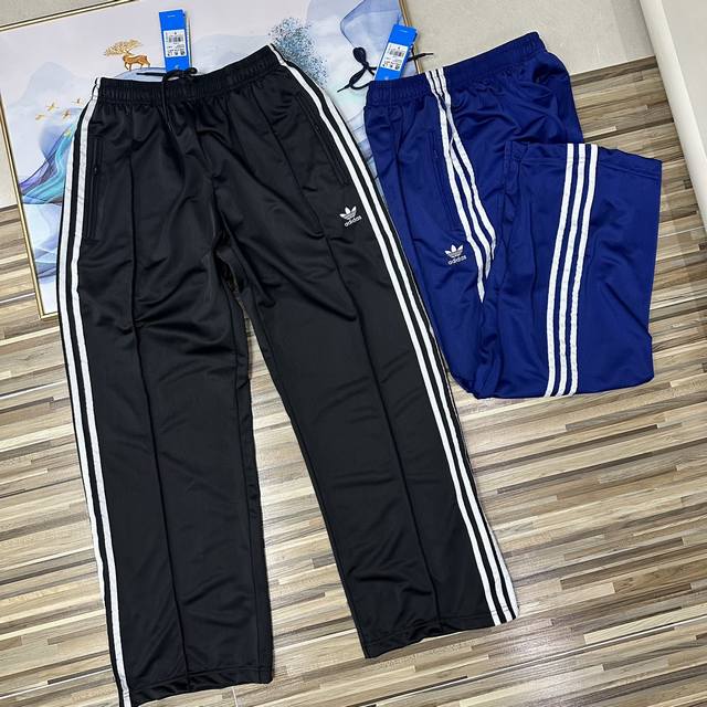 10,000-Stitch Embroidered Adidas Three-Leaf Clover Sports Long Pants In Deep Blu