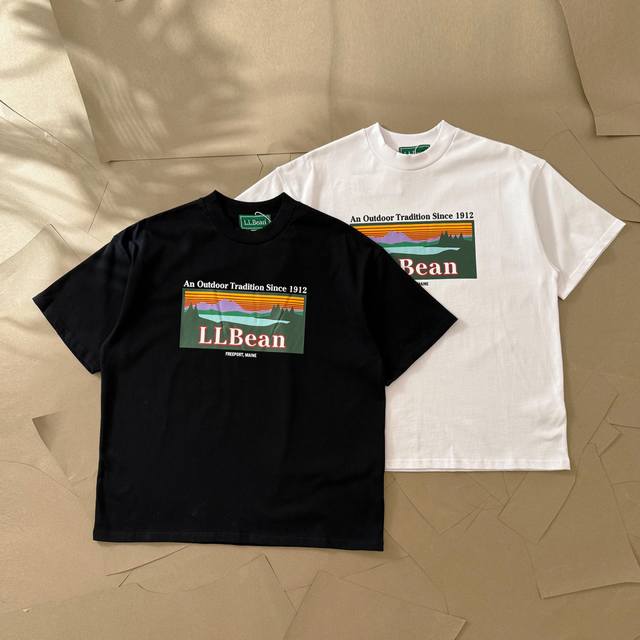 L.L.Bean Beams Mountain Landscape Print Short-Sleeve Shirt 517 Ll Bean Is A Reno