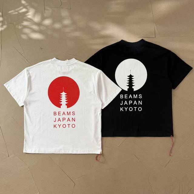 Beams Five-Story Pagoda Silhouette Red Rope Short-Sleeve T-Shirt 522 The Five-St