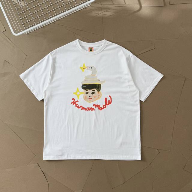 Certified Human Made Illustration Series Cartoon Boy Couple Short-Sleeve T-Shirt