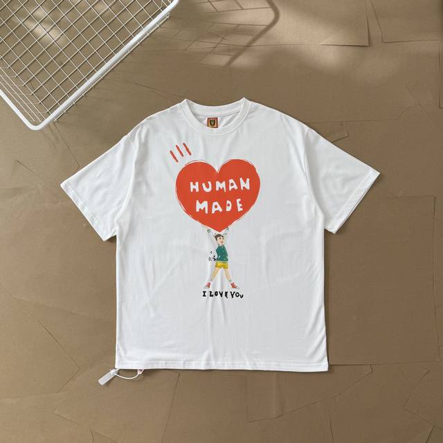 Certified Human Made Illustration Series Boy Holding A Heart Couple's Short-Slee