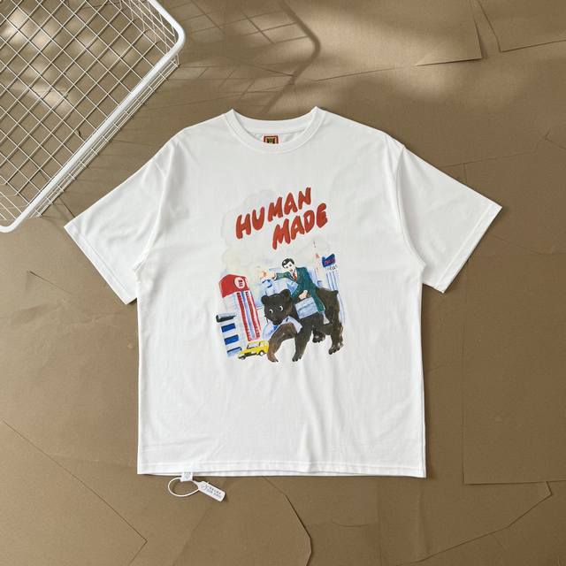Certified Human Made Illustration Series Suit Men's Bear-Riding Couple Short-Sle