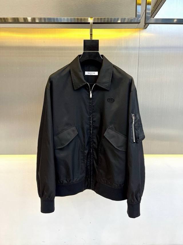 Valentino Garavani Vlogo Signature Pilot Jacket, Men's Pilot Jacket, Dropped Sho