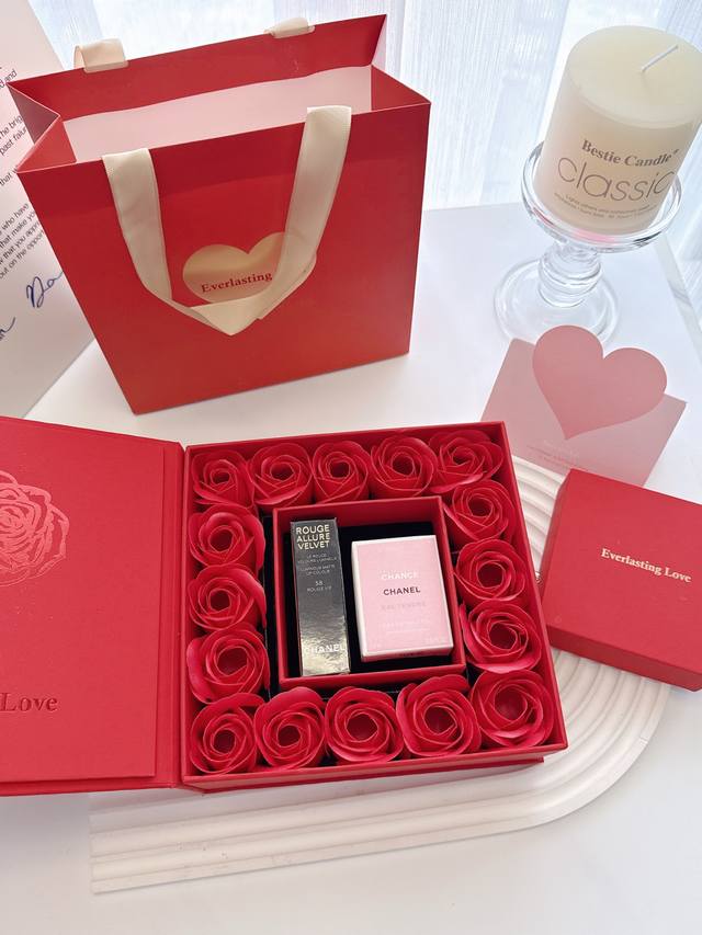 Chanel Pink Encounter Perfume 7.5Ml Aluminum Tube With Pump, 58# Red Heart-Shape