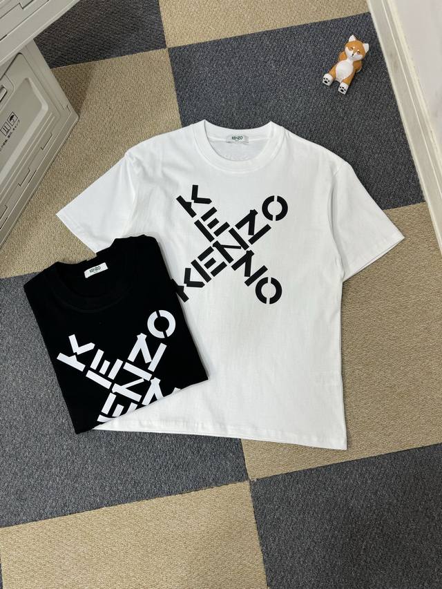 Kenzo Takada Kenzo 25Ss Classic X Logo Letter Print Couple's Short-Sleeve T-Shir