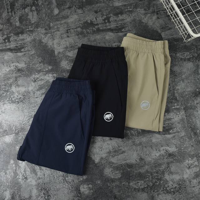 Mammut Summer Black Technology Cool-Feel Sports Shorts Ultra-Smooth Fabric Offic