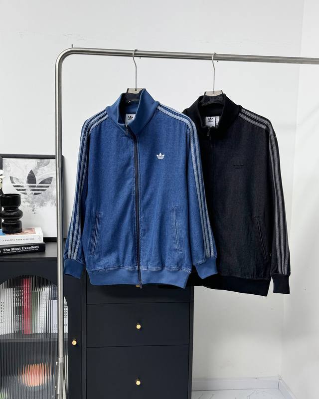 Adidas Three-Leaf Clover Denim Casual Series For Men And Women! This Denim Jacke