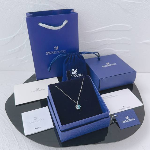 Swarovski Transparent Blue Heart Necklace Replica Top-Quality Original Replica!