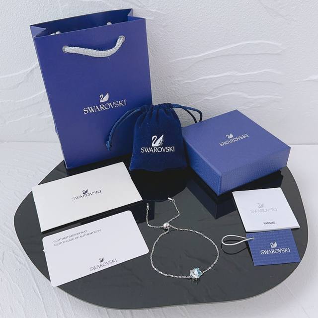 Swarovski Transparent Blue Heart-Shaped Bracelet Replica Edition Top-Tier Origin