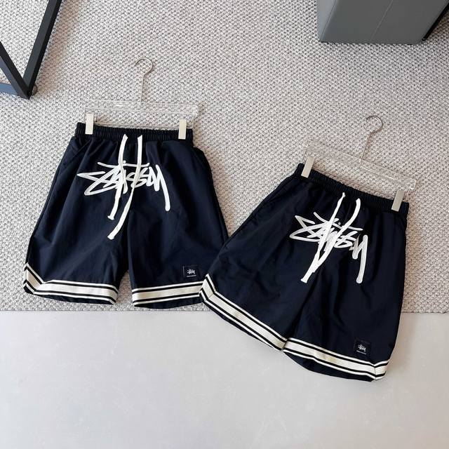 Stussy 25Ss Summer Tour Series Large Letter Embroidered Logo Black Label Woven B
