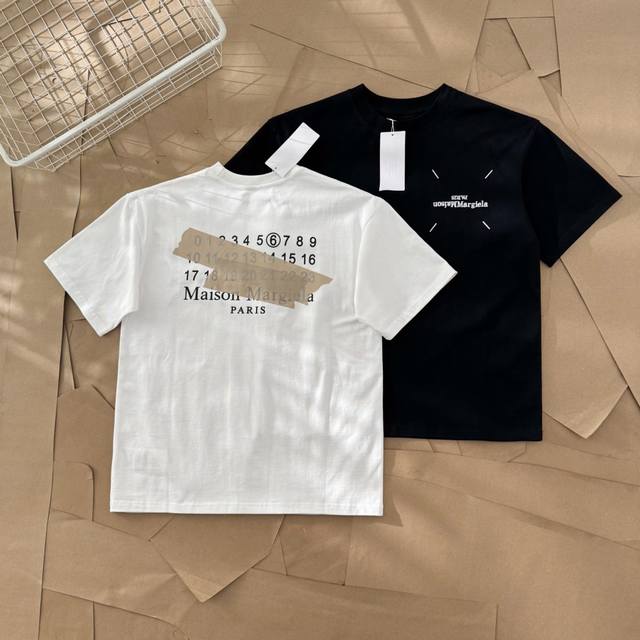 Maison Margiela Margiela Chest Four-Corner Embroidery With Yellow Tape Print Sho