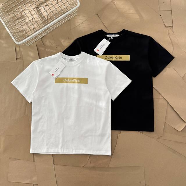 Calvin Klein Ck Summer Gold Label Horizontal Letter Print Short-Sleeve T-Shirt 5