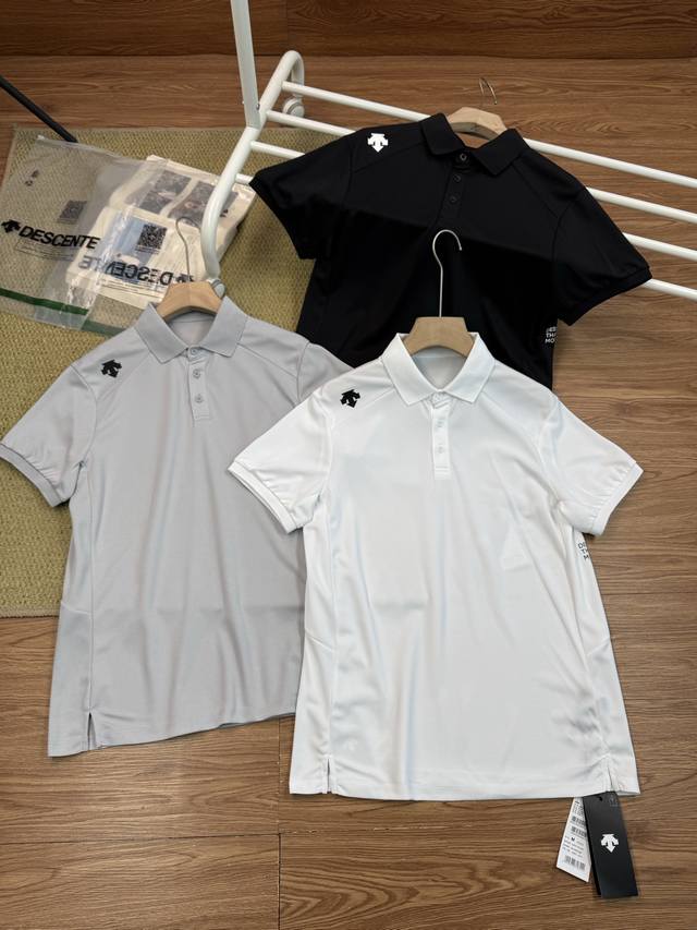 2025 Descente Tough Breathable Moisture-Wicking Men's Short-Sleeve Polo Shirt Wi