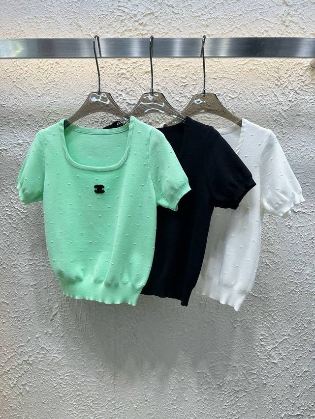 Chanel Chanel Small Double C Bead Knit Short-Sleeve Shirt Style Number: 25670105