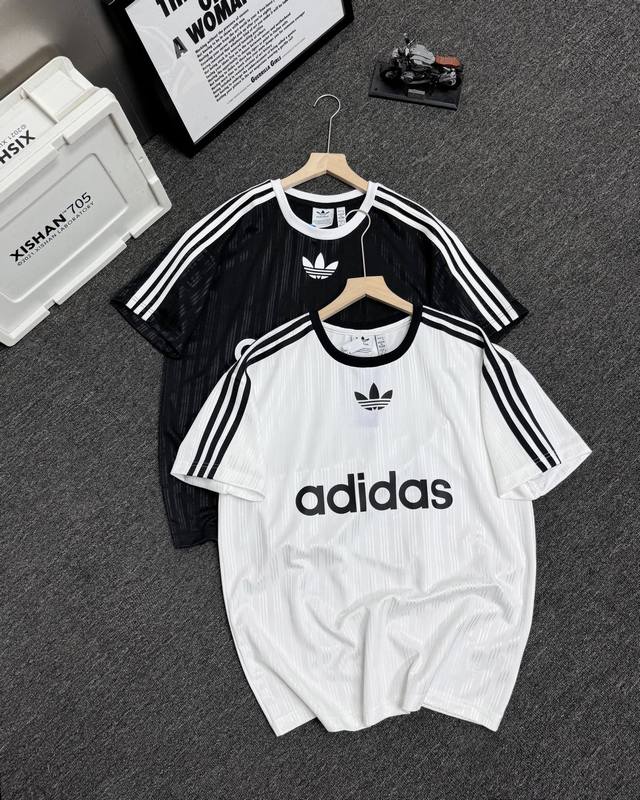2025 Summer New Arrival Adidas Three-Stripe Printed Jersey Short-Sleeve T-Shirt