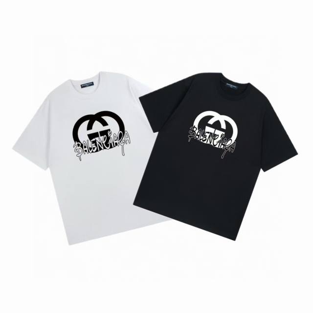 Balenciaga Gucci Parisian House Gucci Collaboration 25Ss Printed Short-Sleeve Hi