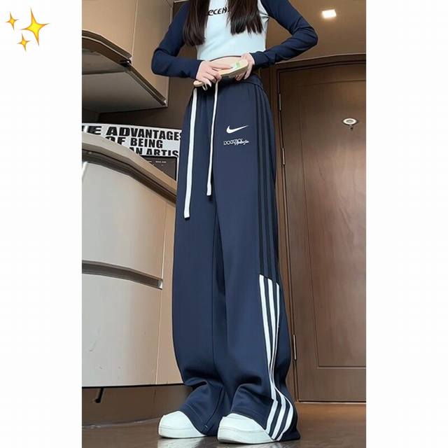 New Arrival Nike Three Stripe Letter Embroidered Straight-Leg Pants In Angola Re