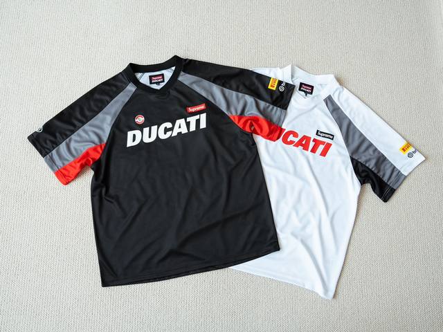 Supreme X Ducati Collaboration Ss24 Week 16 Soccer Jersey With Silicone Leather