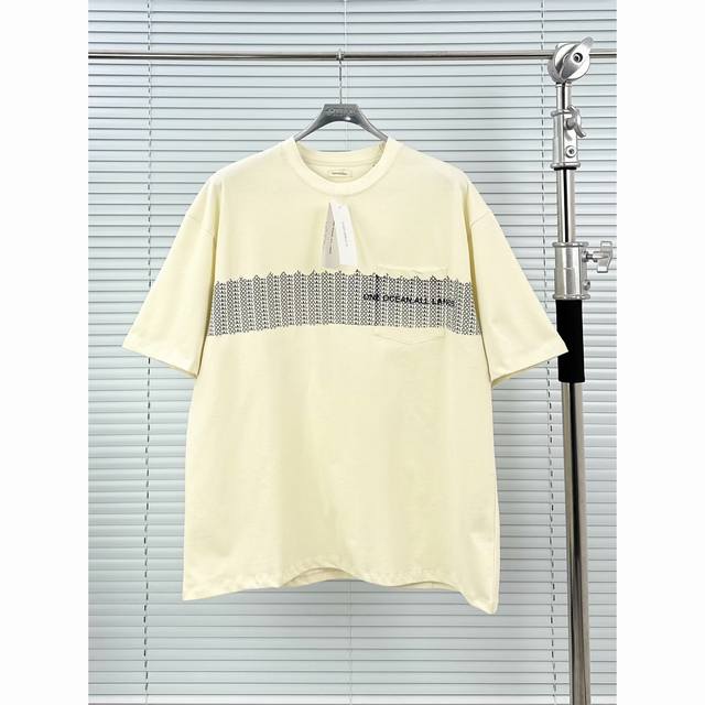 Nanamica Slogan Short-Sleeve Shirt, Navy, Off-White, S-M-L-Xl Nanamica 25Ss Two-