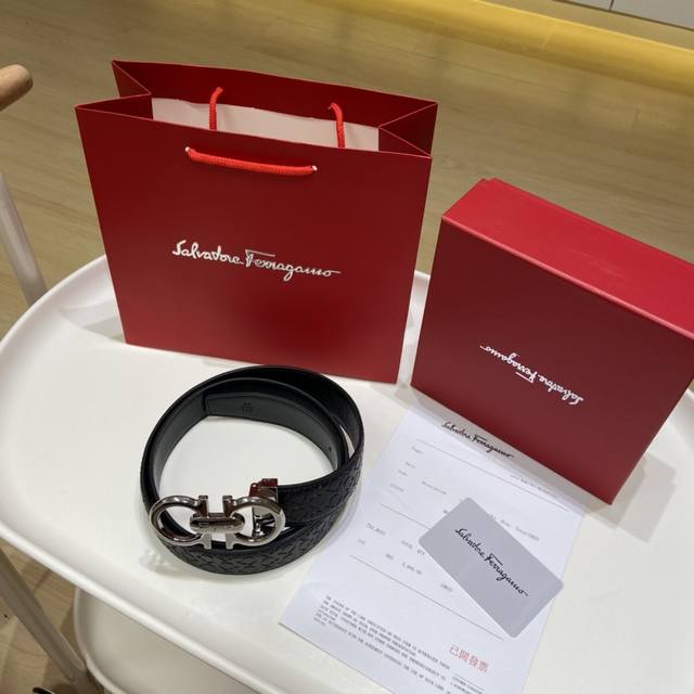 New Arrival ~ Ferragamo Store-Exclusive Silver Buckle Belt. Classic Yet Never Bo