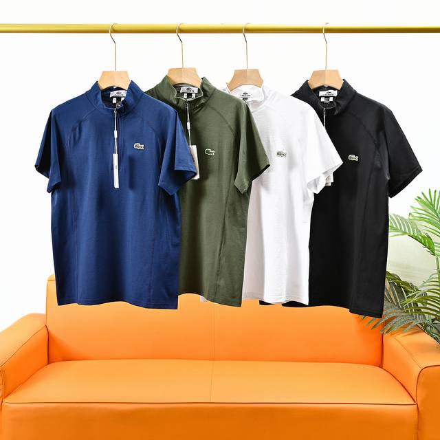 Lacoste French Crocodile 25Ss Summer New Arrival Men's Stand-Up Collar Half-Zip