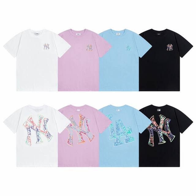 Mlb Official 2025 Spring New Arrival Men's And Women's Fashion Basic Round Neck