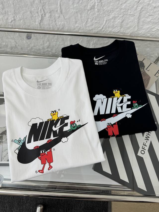 Nike Nk 25Ss Cartoon Character Hook Print Couple's Short-Sleeve T-Shirt, Popular