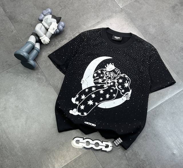 Goodbrand Full Star Stud Couple's Short-Sleeve T-Shirt! 240G Double-Knit Cotton,