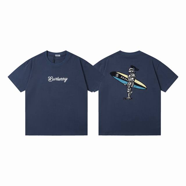 Burberry Surfboard Foam Print Short-Sleeve T-Shirt Fabric Made From 270G Pure Co