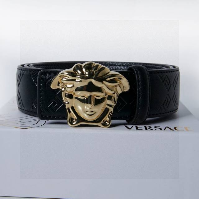 Authentic Versace Versace Human Head Plate High-Quality Belt. So Cool! No Need F