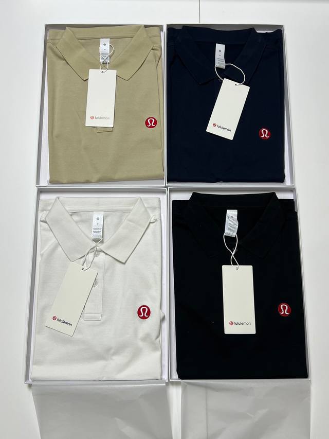 High-Quality Boxed Short-Sleeve T-Shirt, Lulu Solid-Color Business Casual Men's